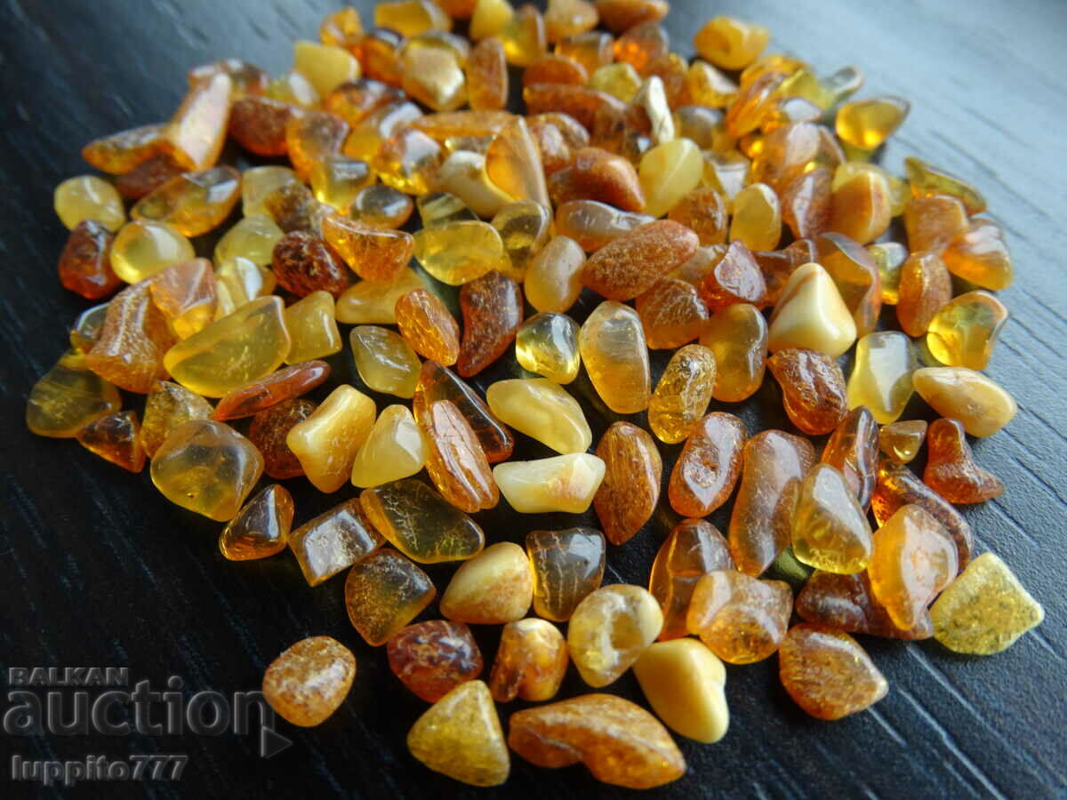 Auction  38.40 ct natural Baltic amber lot 100 pcs.+