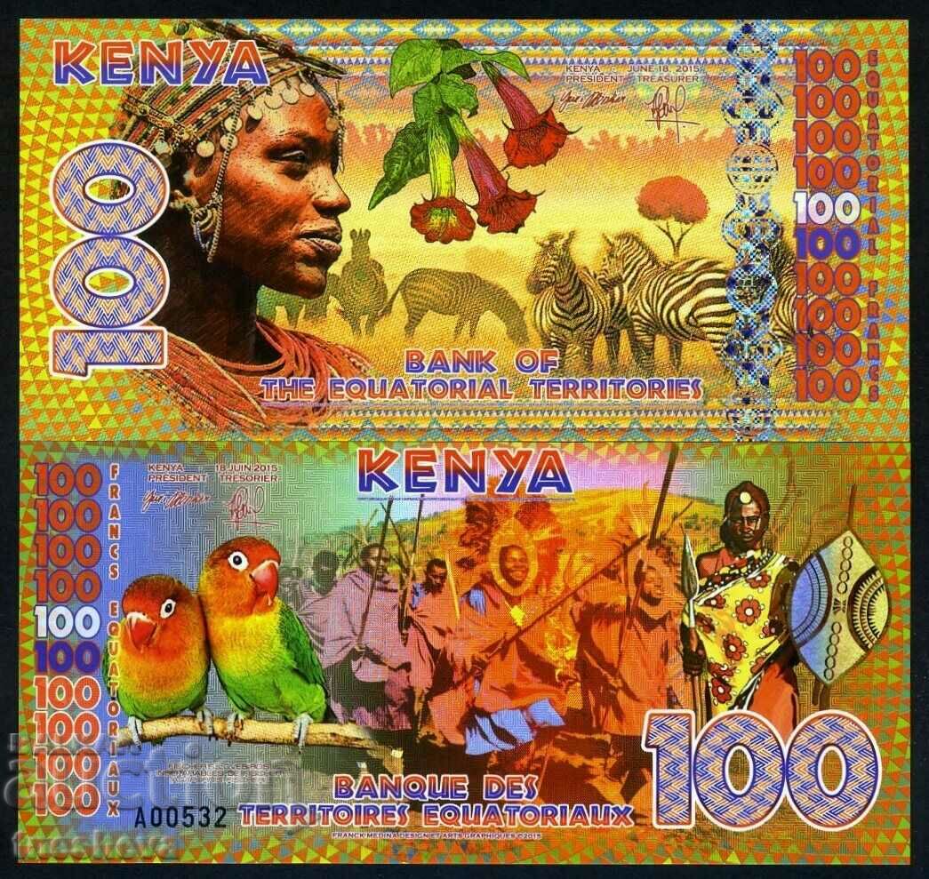 100 Франка Кения 2015г. Полимер-UNC