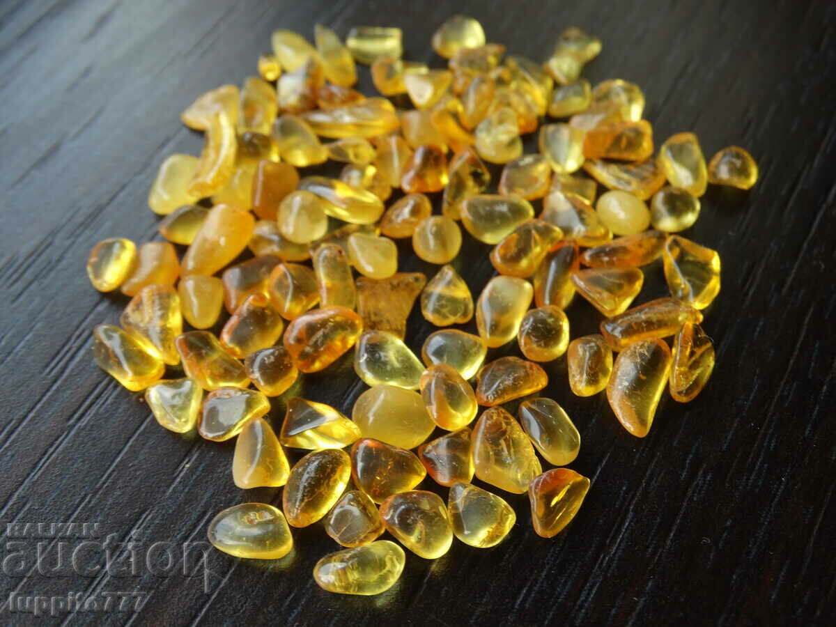 Delivery of 30.60 ct natural Baltic amber lot 50 pcs.+ Delivery of 30.60 ct natural Baltic amber lot 50 pcs.+