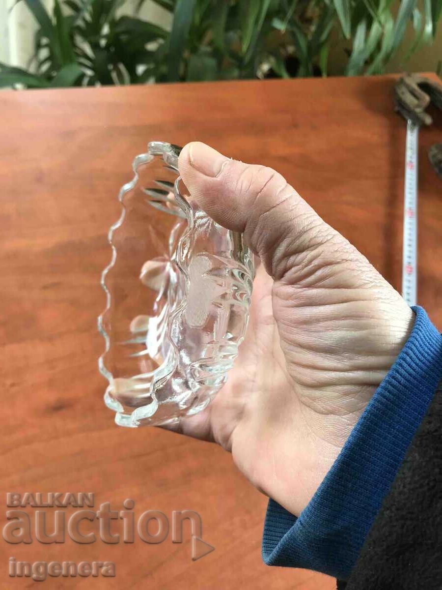 Delivery of BOWL NUTS CANDY DISH GLASS RELIEF THICK Delivery of BOWL NUTS CANDY DISH GLASS RELIEF THICK