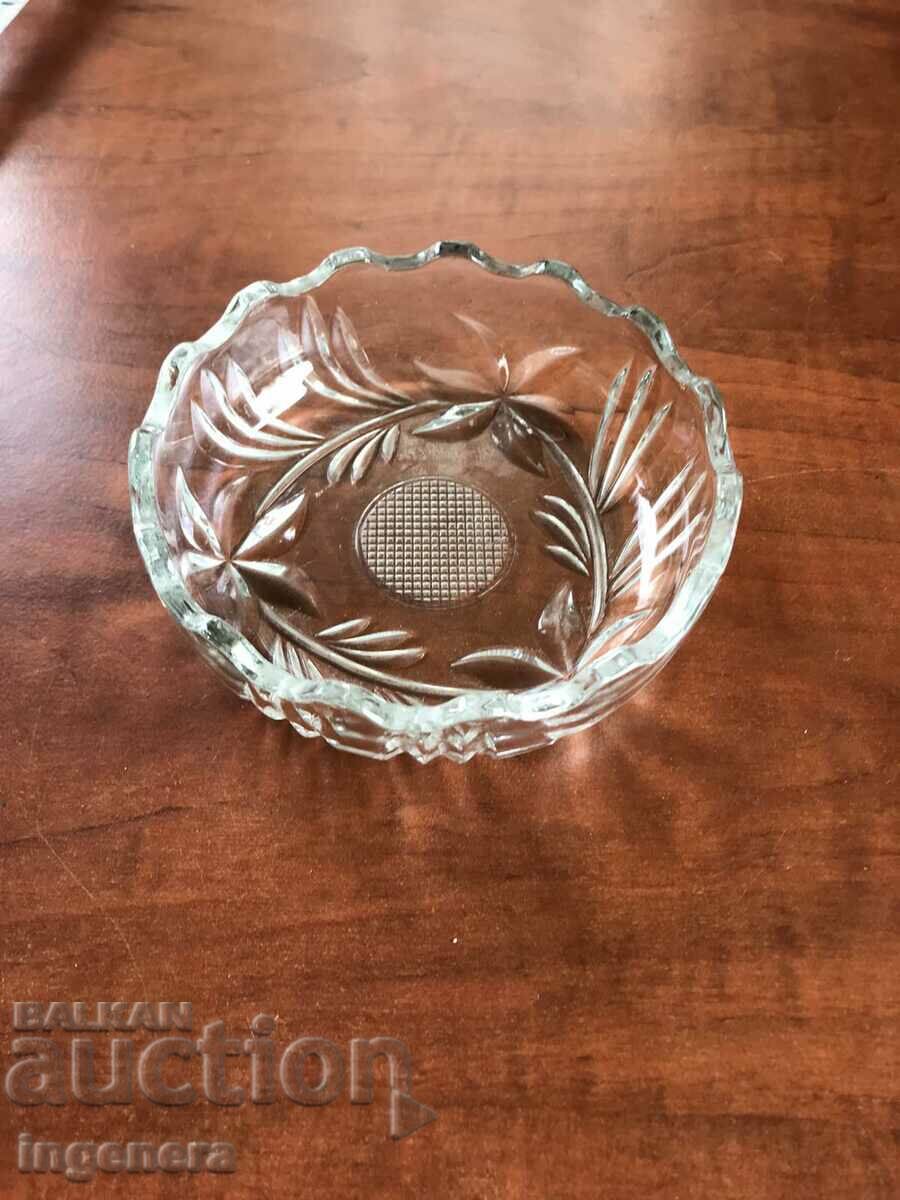 BOWL NUTS CANDY DISH GLASS RELIEF THICK