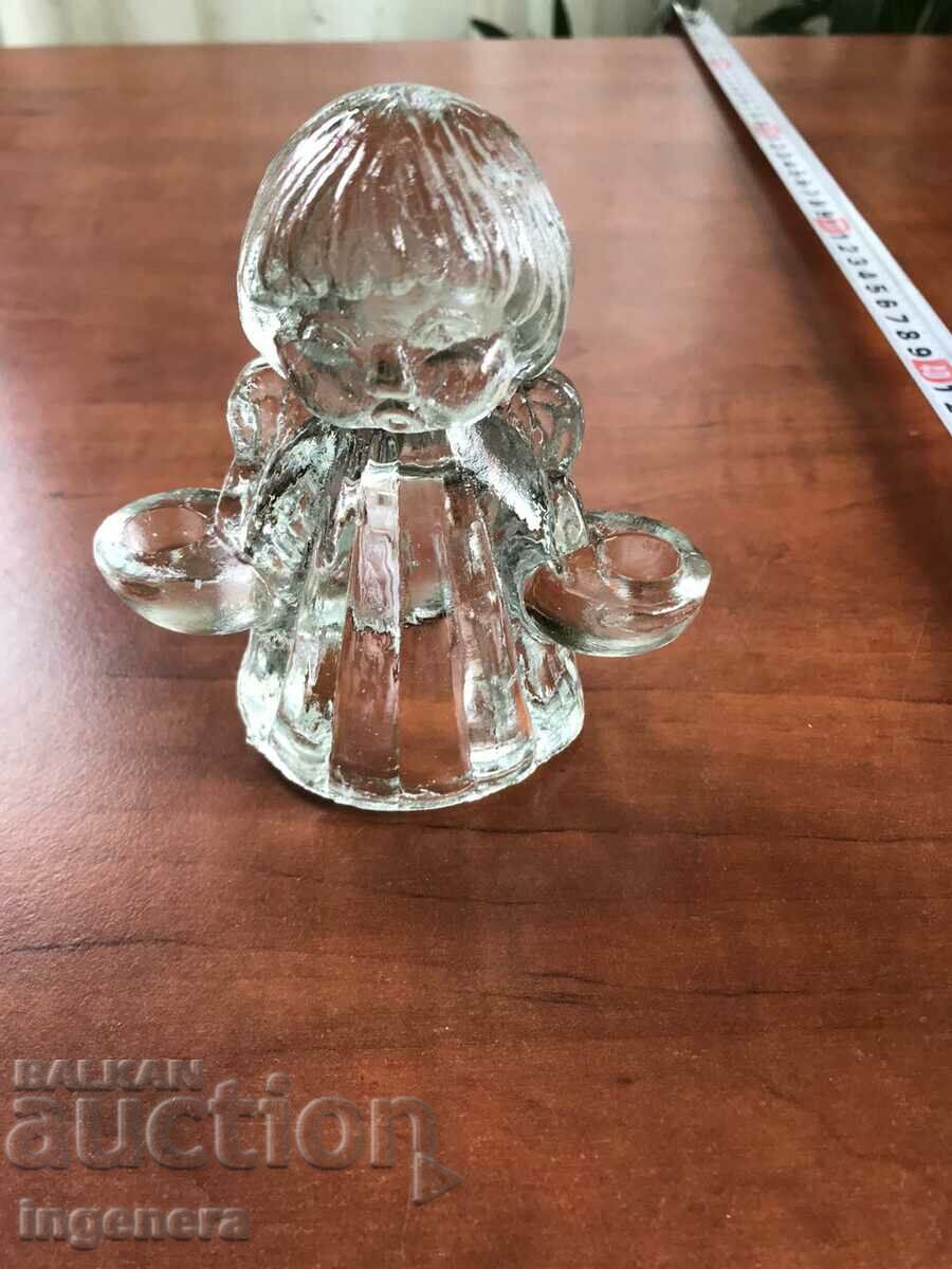 THICK-WALLED GLASS STATUETTE FIGURE