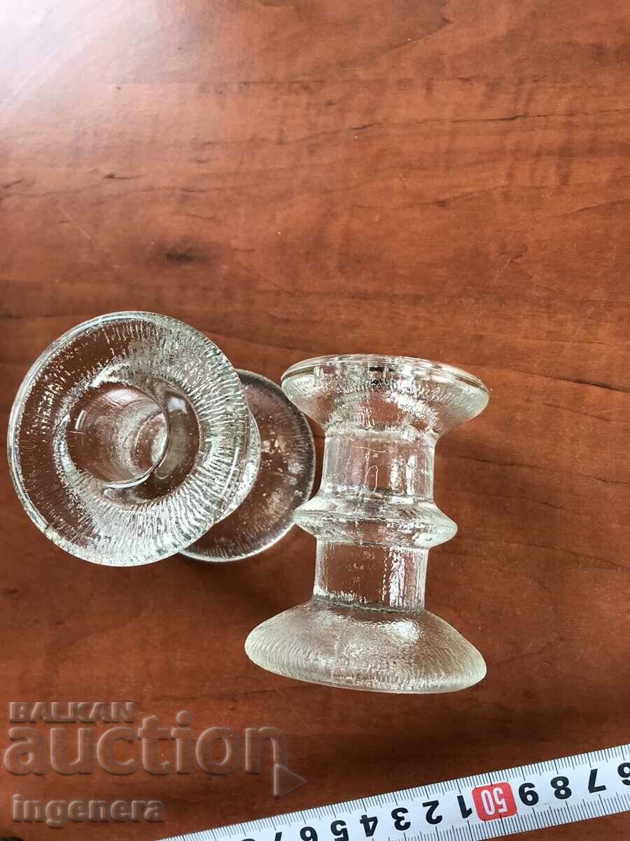 CANDLESTICK GLASS THICK-WALLED RELIEF-2 BR - 5 CANDLESTICK GLASS THICK-WALLED RELIEF-2 BR - 5
