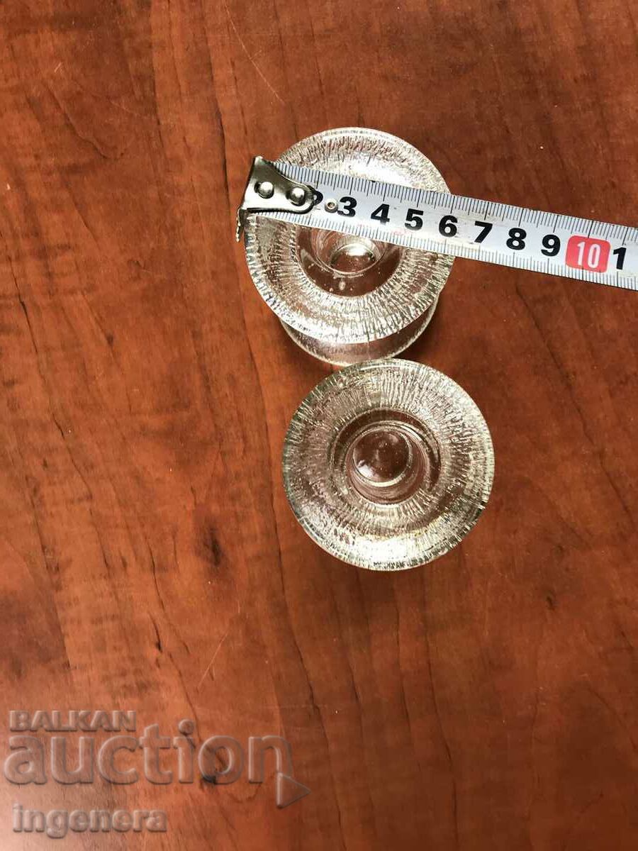 CANDLESTICK GLASS THICK-WALLED RELIEF-2 BR - 6 CANDLESTICK GLASS THICK-WALLED RELIEF-2 BR - 6