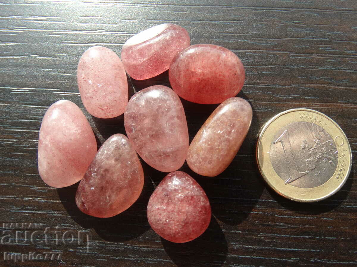 154.90 ct natural rose quartz strawberry lot 8 pcs. - 5 154.90 ct natural rose quartz strawberry lot 8 pcs. - 5
