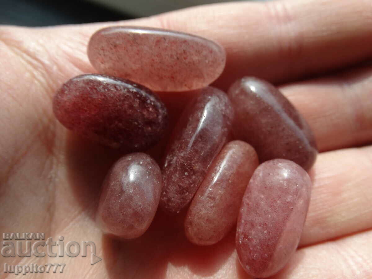 Δημοπρασία 163,15 ct φυσικός ροζ χαλαζίας φράουλα παρτίδα 7 τεμ. Δημοπρασία 163,15 ct φυσικός ροζ χαλαζίας φράουλα παρτίδα 7 τεμ.