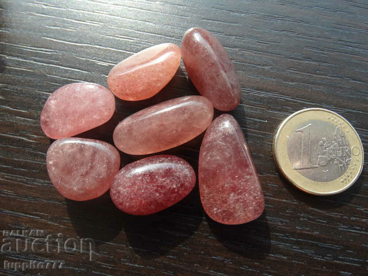 Παράδοση 163,15 ct φυσικός ροζ χαλαζίας φράουλα παρτίδα 7 τεμ. Παράδοση 163,15 ct φυσικός ροζ χαλαζίας φράουλα παρτίδα 7 τεμ.