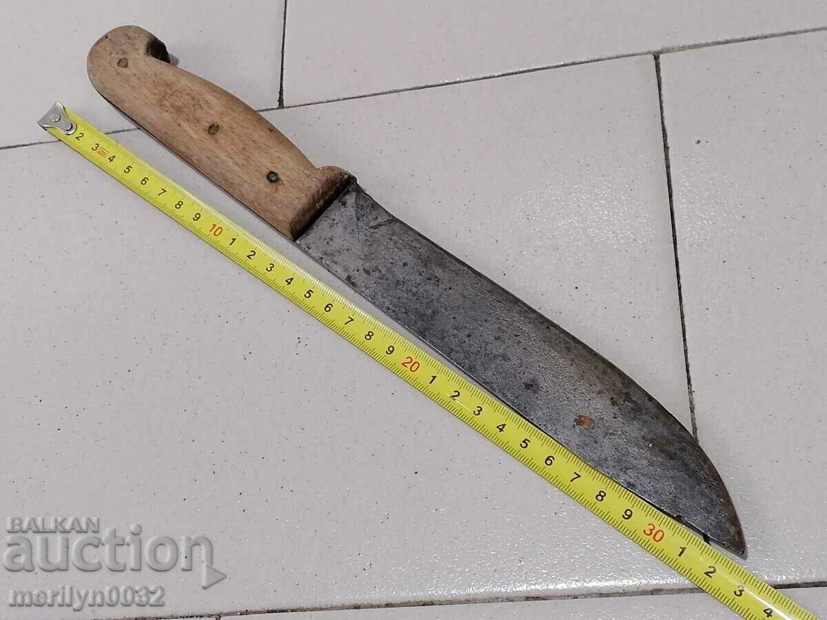 Auction  Old kitchen butcher knife Rosewood dagger blade