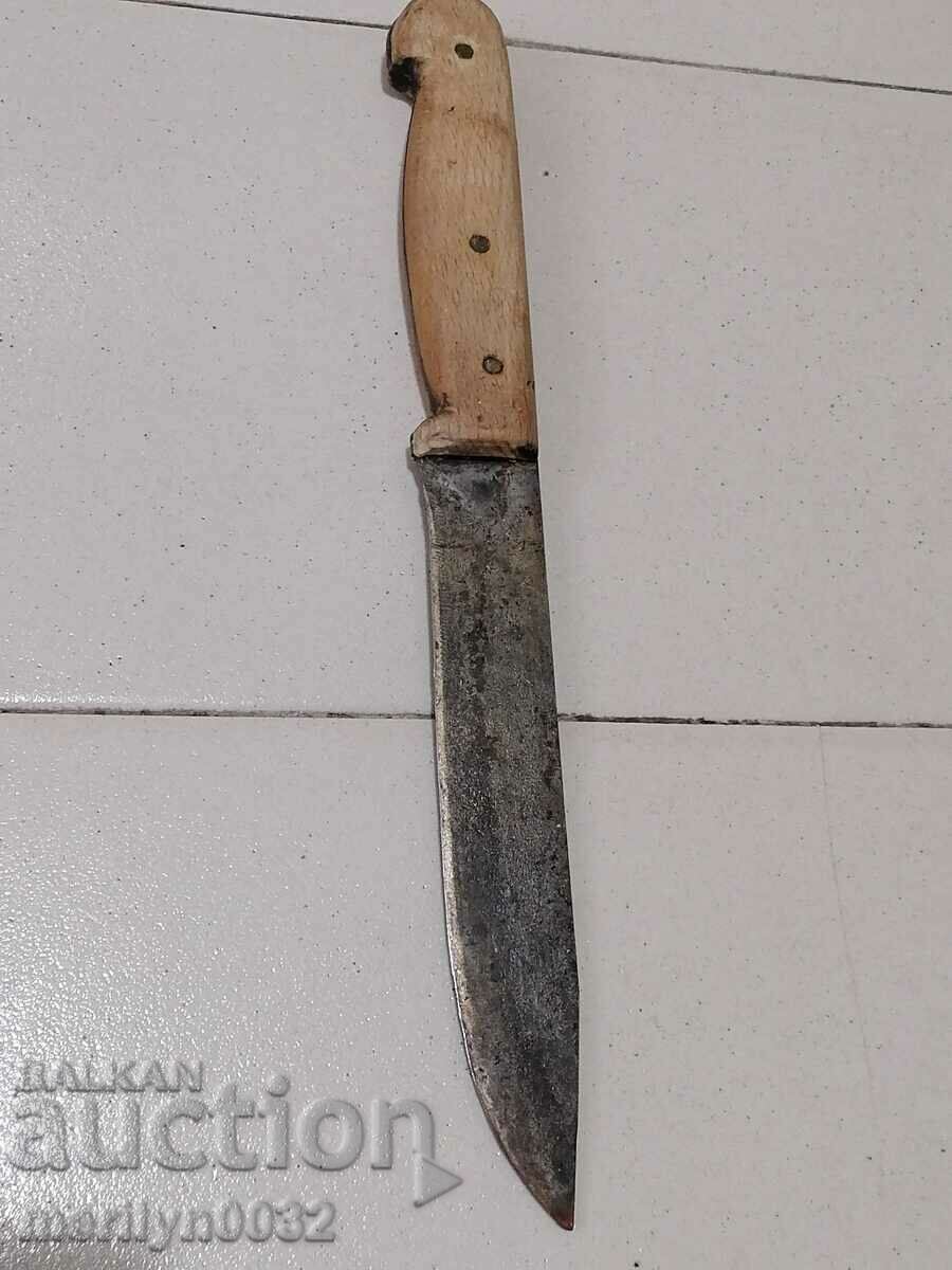 Old kitchen butcher knife Rosewood dagger blade - 7