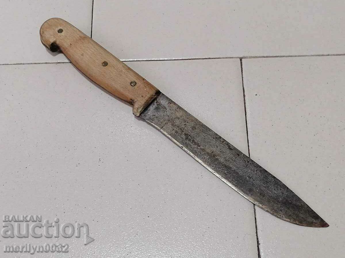 Стар кухненски касапски нож Шипка острие кама