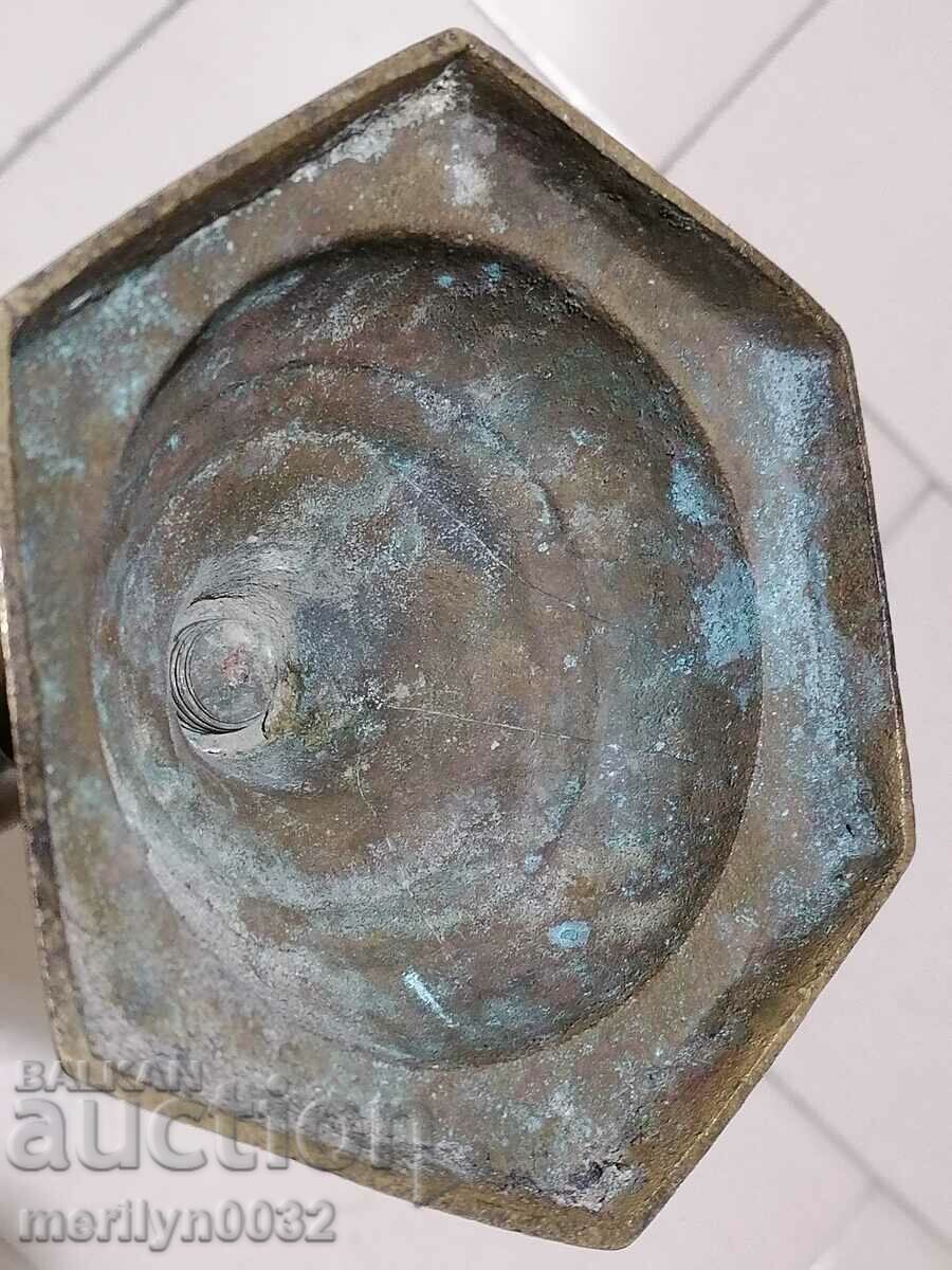 Old bronze Ottoman candlestick, lamp, candelabra candle - 5