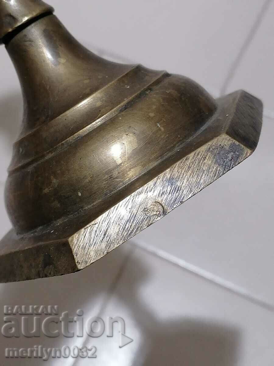Sfeșnic din bronz perioadă otomană lumânare lampă - 7