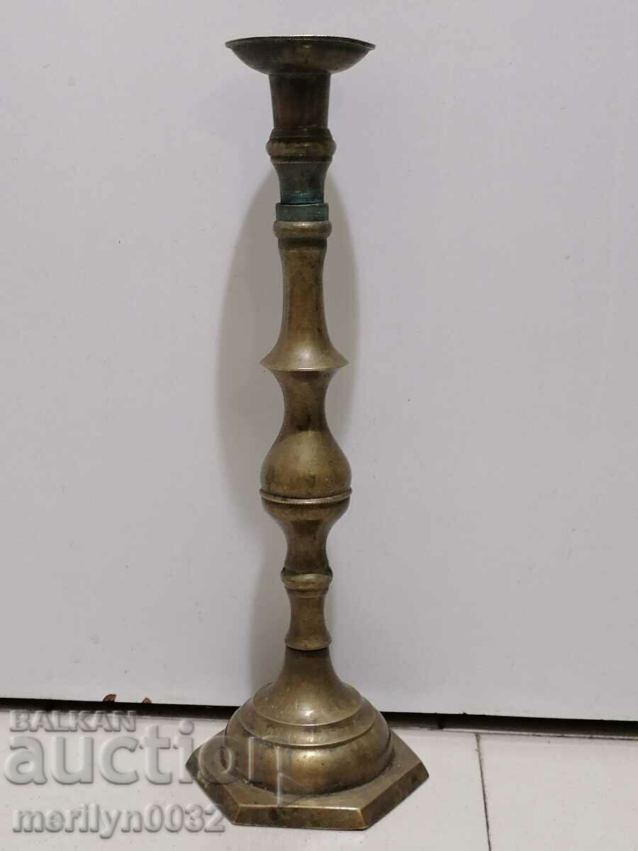 Old bronze Ottoman candlestick, lamp, candelabra candle