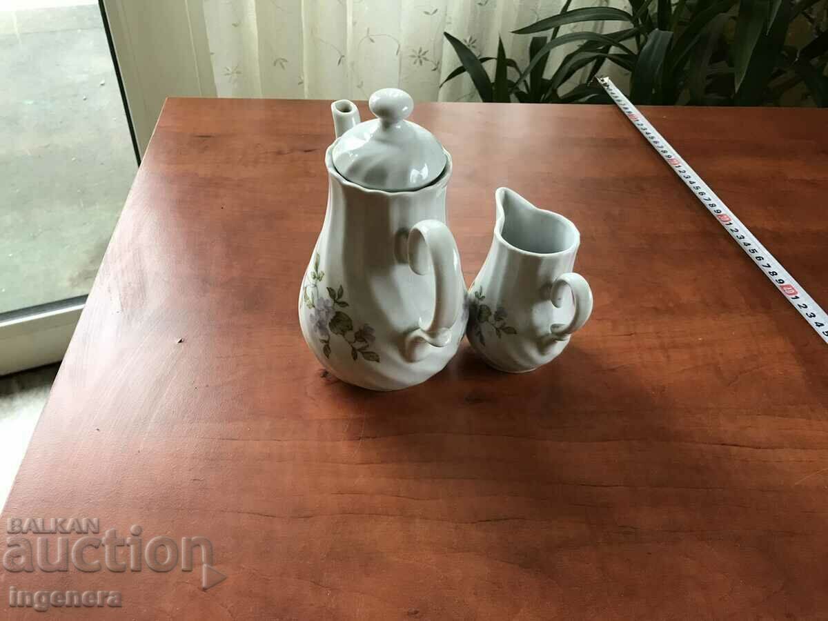 PORCELAIN KETTLE POT POT SET BULGARIA - 6