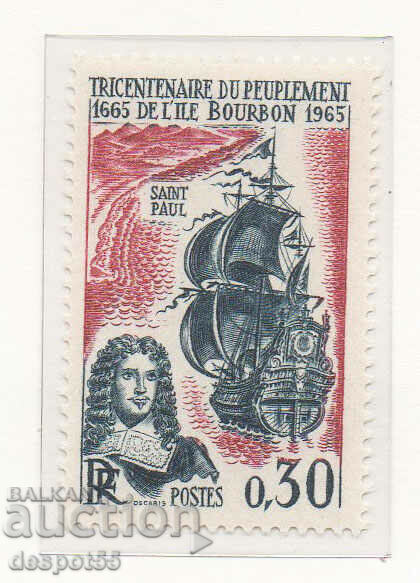 1965. Франция. 300-годишнината от колонизацията на Реюнион.