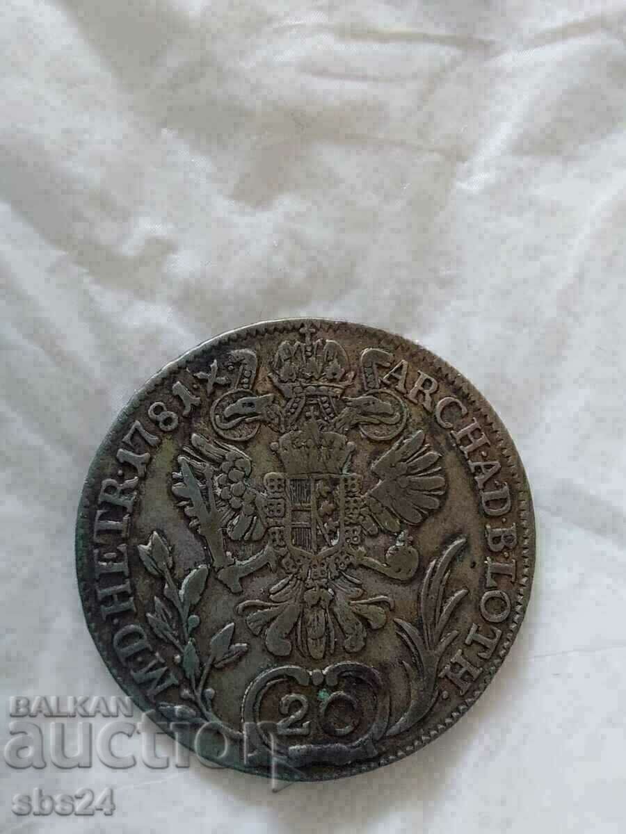 20 Kreuzera 1781 B 20 Kreuzera 1781 B