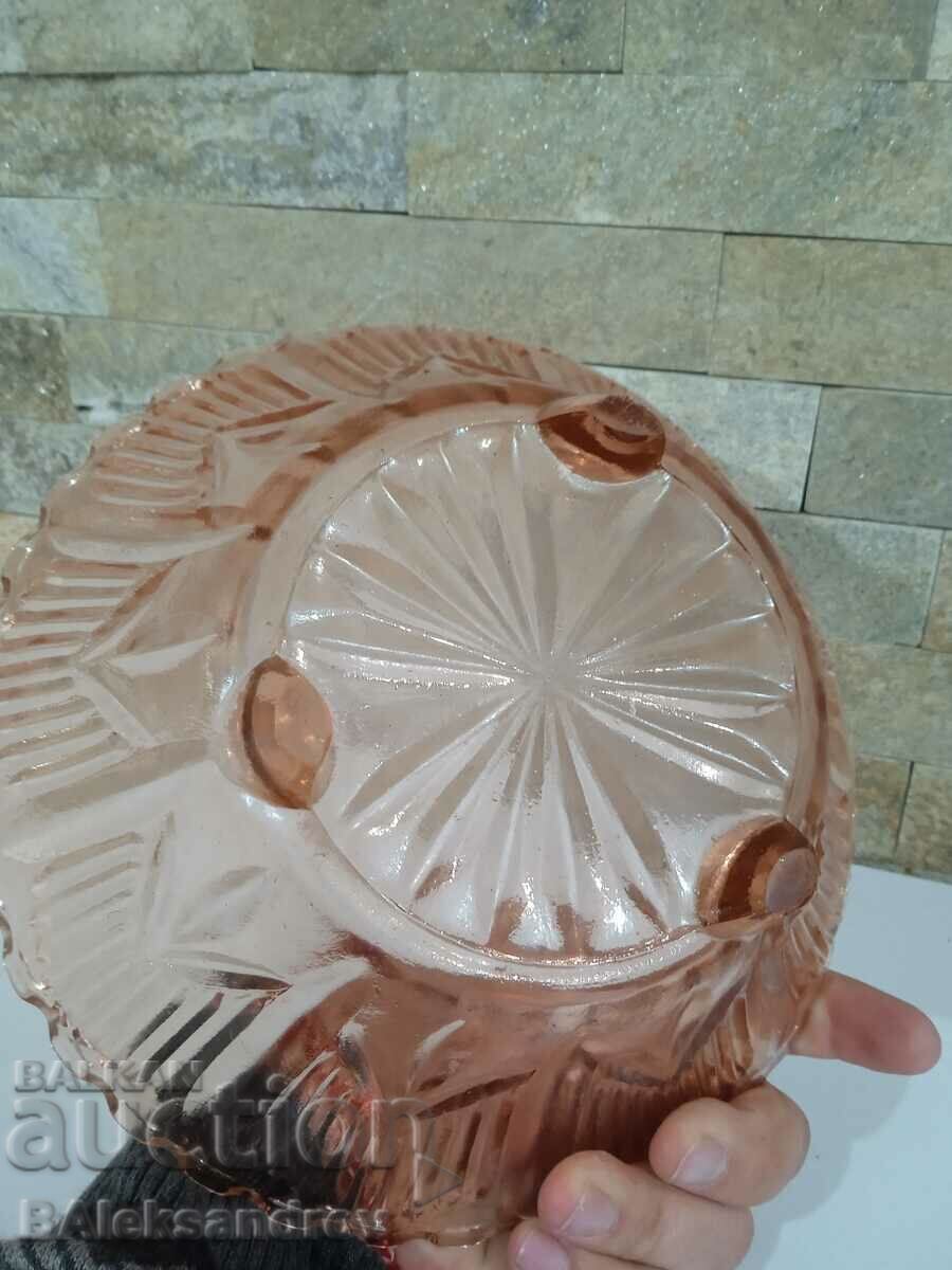 Colored glass bowl with feet - 5 Colored glass bowl with feet - 5