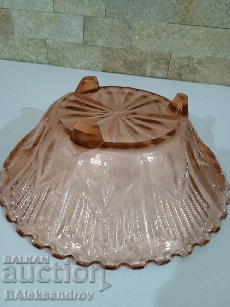 Colored glass bowl with feet - 6 Colored glass bowl with feet - 6