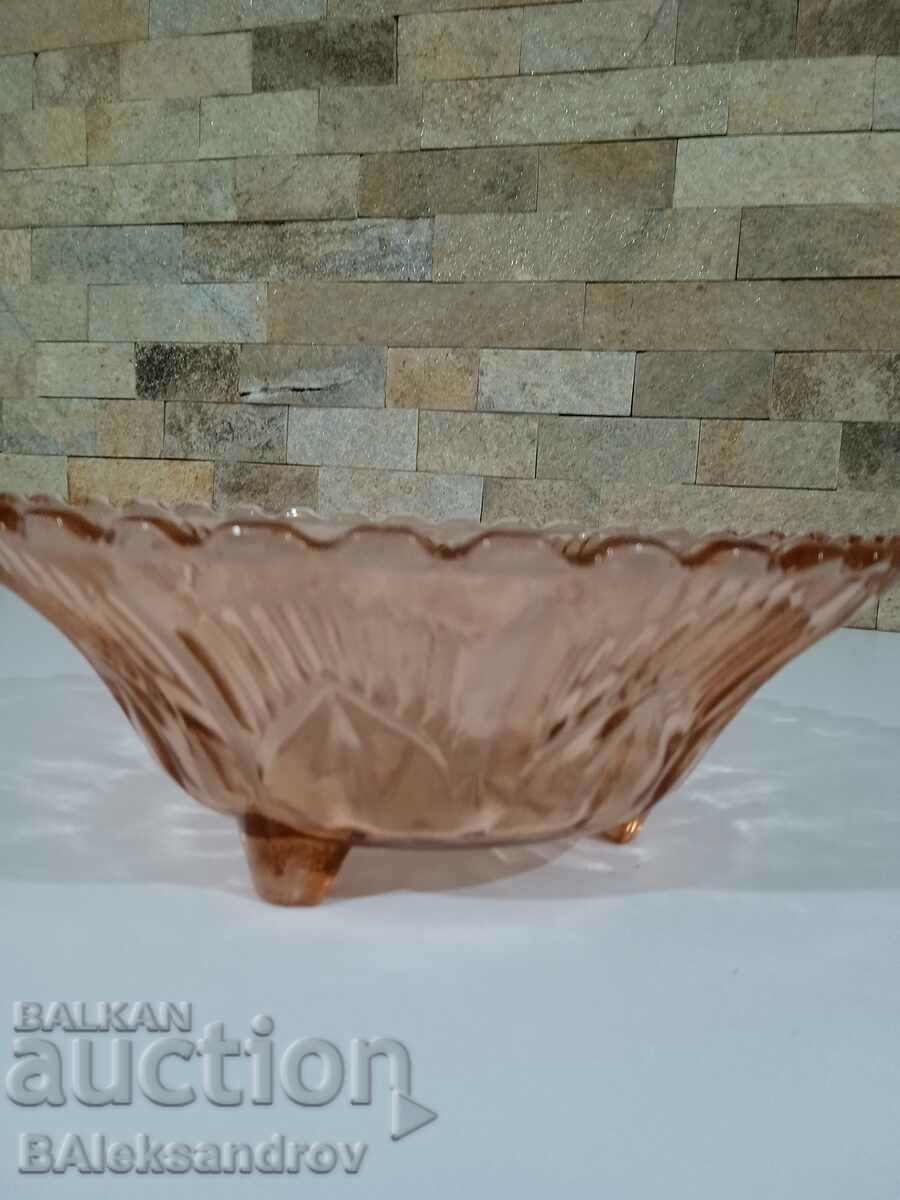 Colored glass bowl with feet - 7 Colored glass bowl with feet - 7