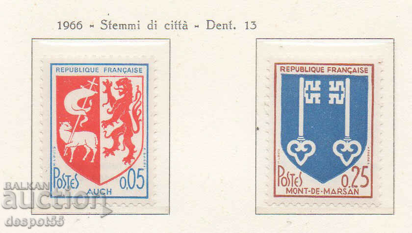 1966. Франция. Градски гербове.