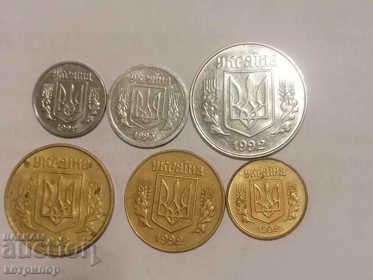 Lot Ukraine 1992,1993 1,2, 5, 10, 25, 50 kopecks. . with price 22.00 BGN | € 11.25