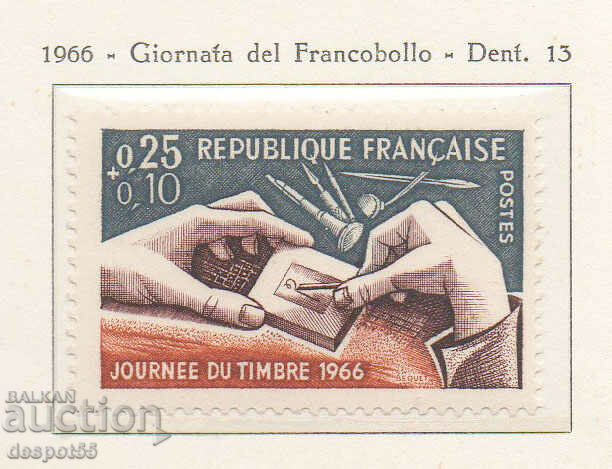 1966. Γαλλία. Ημέρα σφραγίδα του ταχυδρομείου.