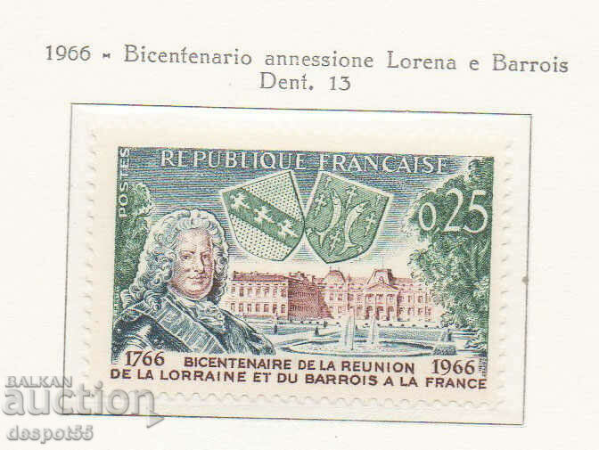 1966. Franţa. 200 de ani de la anexarea lui Lothine și Barois.