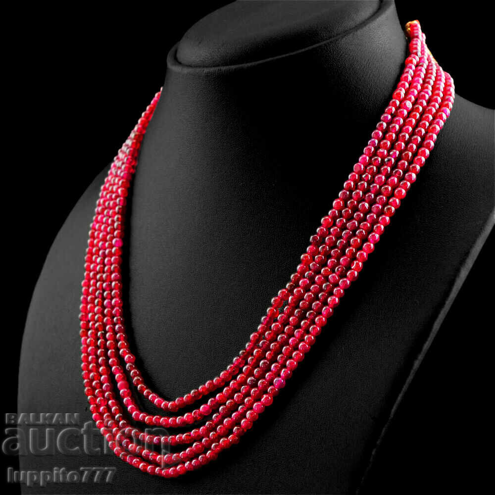 253.00 carat ruby five-step necklace