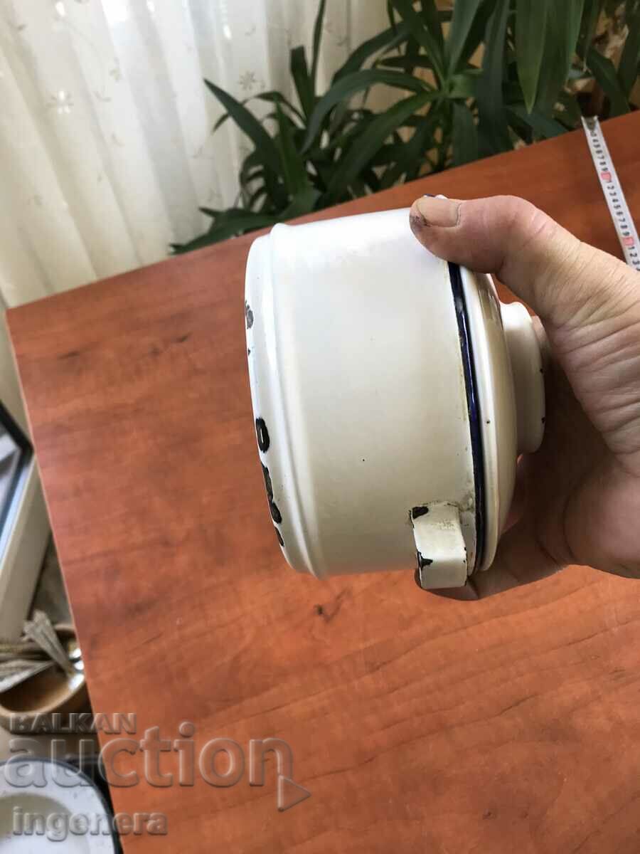 ENAMELED METAL BOWL WITH LID BY SEFERTAS with price 8.00 BGN | € 4.09