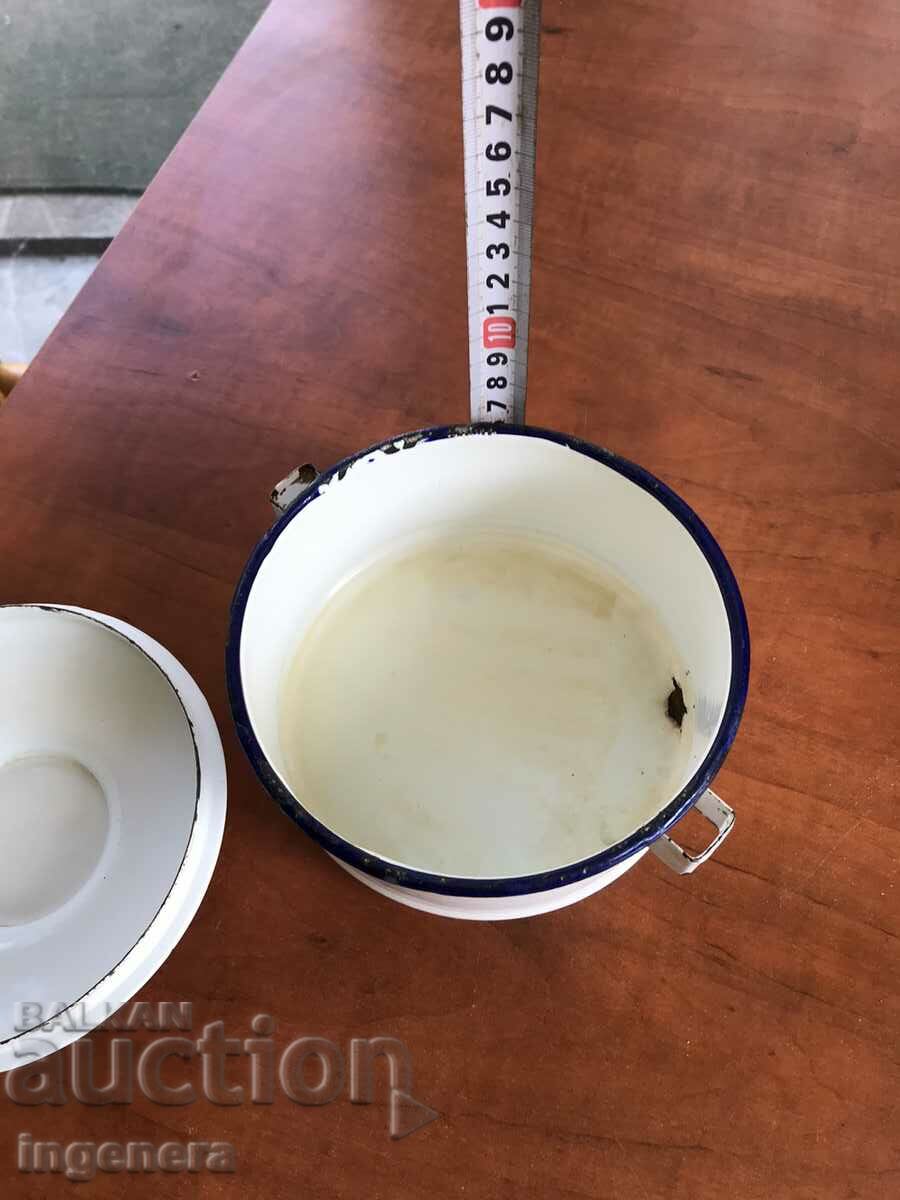 Delivery of ENAMELED METAL BOWL WITH LID BY SEFERTAS