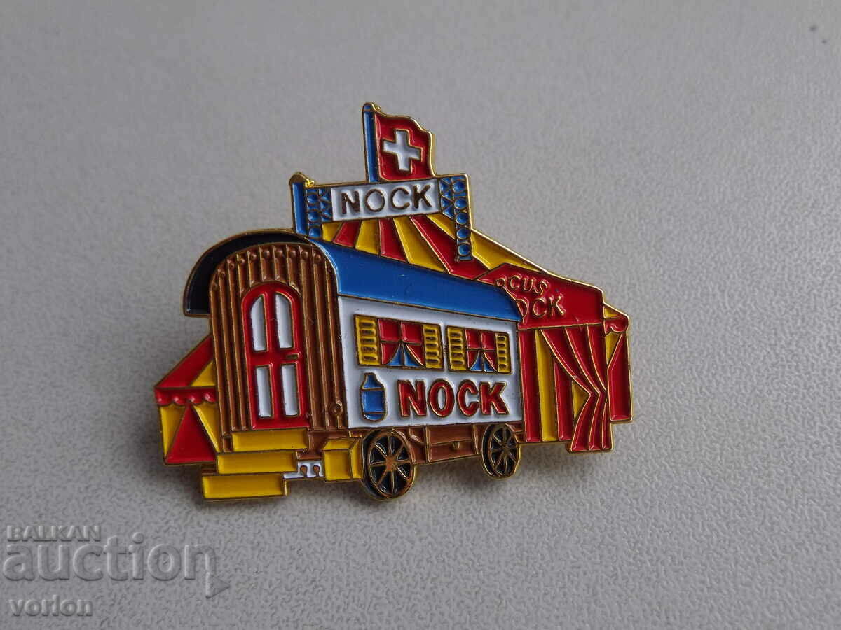 Badge: Nock Circus (tent and wagon) - Switzerland.