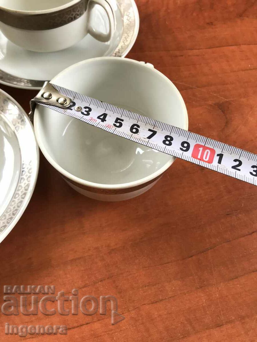PORCELAIN SERVICE POT CUP PLATE BULGARIA - 6 PORCELAIN SERVICE POT CUP PLATE BULGARIA - 6