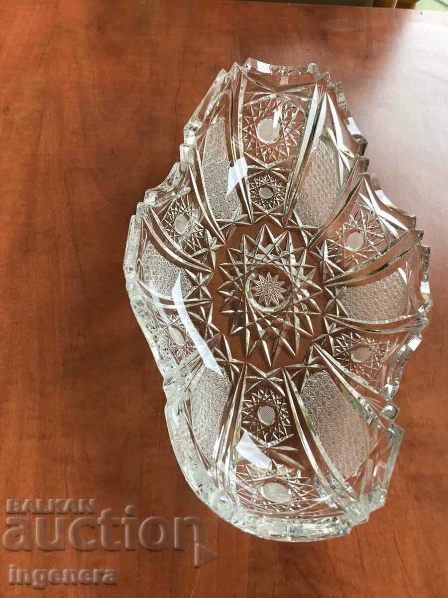 CRYSTAL MASSIVE FRUCTIERA BOWL OVAL CANDY DISH FROM SOCA with price 95.00 BGN | € 48.57 CRYSTAL MASSIVE FRUCTIERA BOWL OVAL CANDY DISH FROM SOCA with price 95.00 BGN | € 48.57