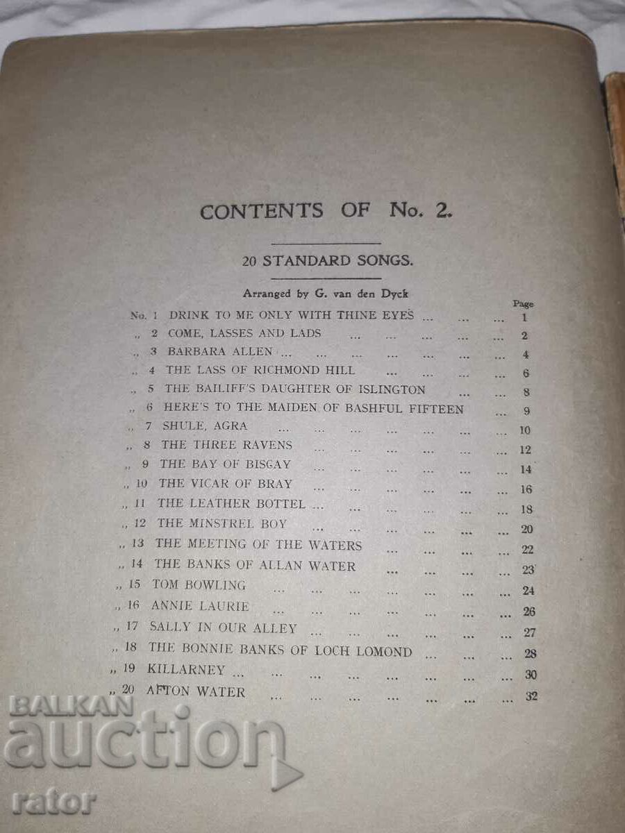 Old scores, sheet music, schools, sheet music, SONGS ENGLAND with price 7.00 BGN | € 3.58 Old scores, sheet music, schools, sheet music, SONGS ENGLAND with price 7.00 BGN | € 3.58