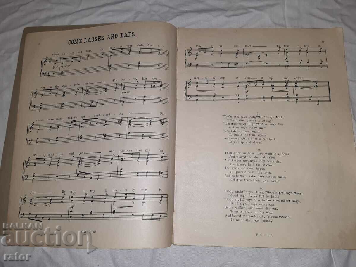 Auction Old scores, sheet music, schools, sheet music, SONGS ENGLAND Auction Old scores, sheet music, schools, sheet music, SONGS ENGLAND