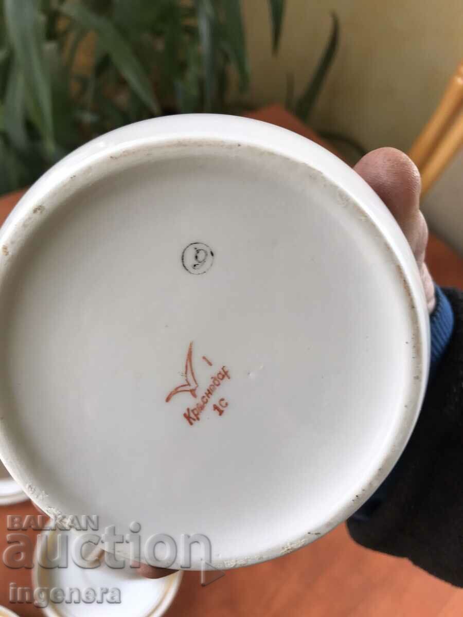 VASOA DE SERVICIU PORTELAN CAHARA DE STICLA ZAHAR-URSS - 5 VASOA DE SERVICIU PORTELAN CAHARA DE STICLA ZAHAR-URSS - 5