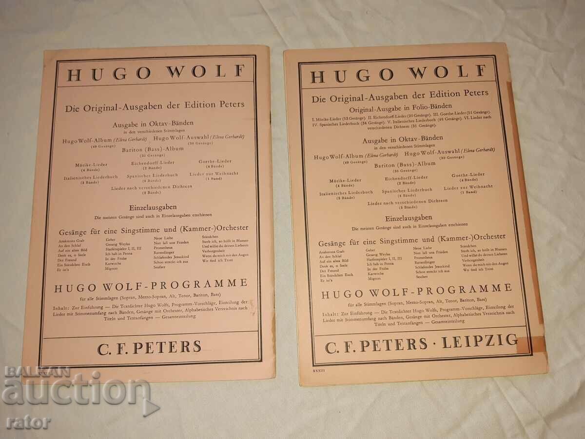 Old scores, scores, schools, sheet music HUGO WOLF - 5 Old scores, scores, schools, sheet music HUGO WOLF - 5