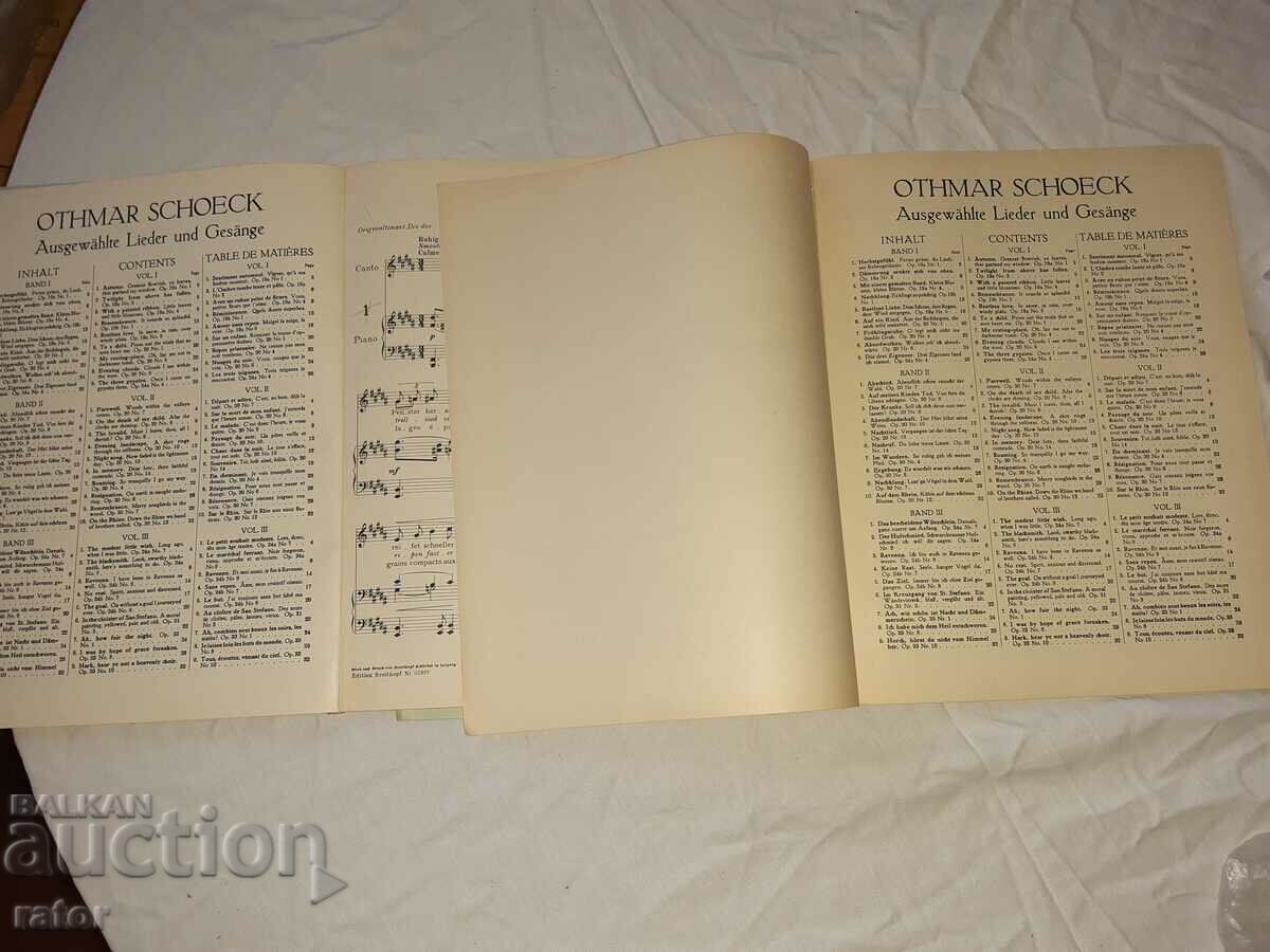 Auction  Old scores, scores, schools, sheet music OTMAR SHOEK, SHOEK