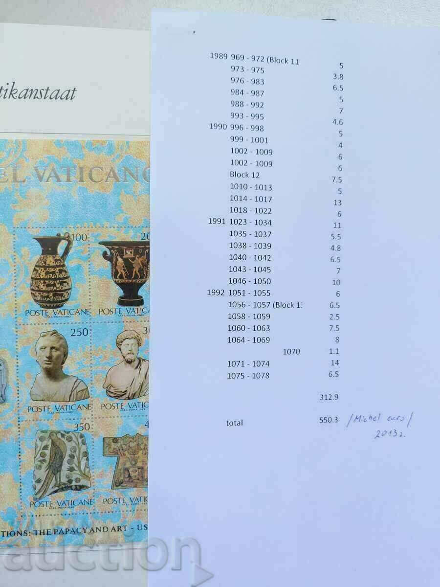 Licitație Album de timbre Colecția Vatican 1958 - 1992 Licitație Album de timbre Colecția Vatican 1958 - 1992