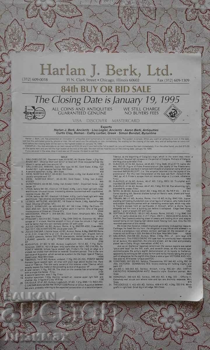 Auction - Herlan J. Berk Ltd. - 19.01.1995