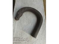 Old metal horse head cane handle