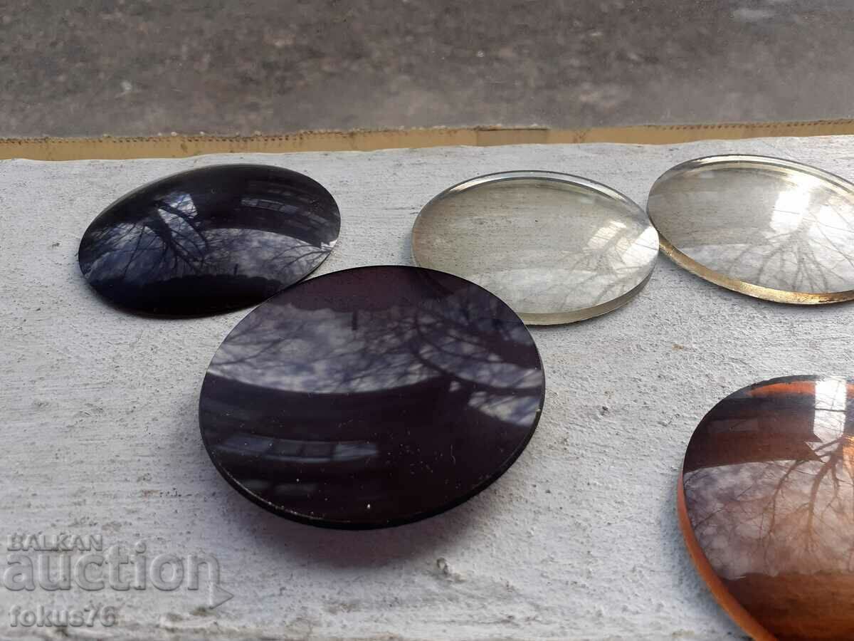 Lot of old assorted photochromic optical lenses 5 pcs. - 5