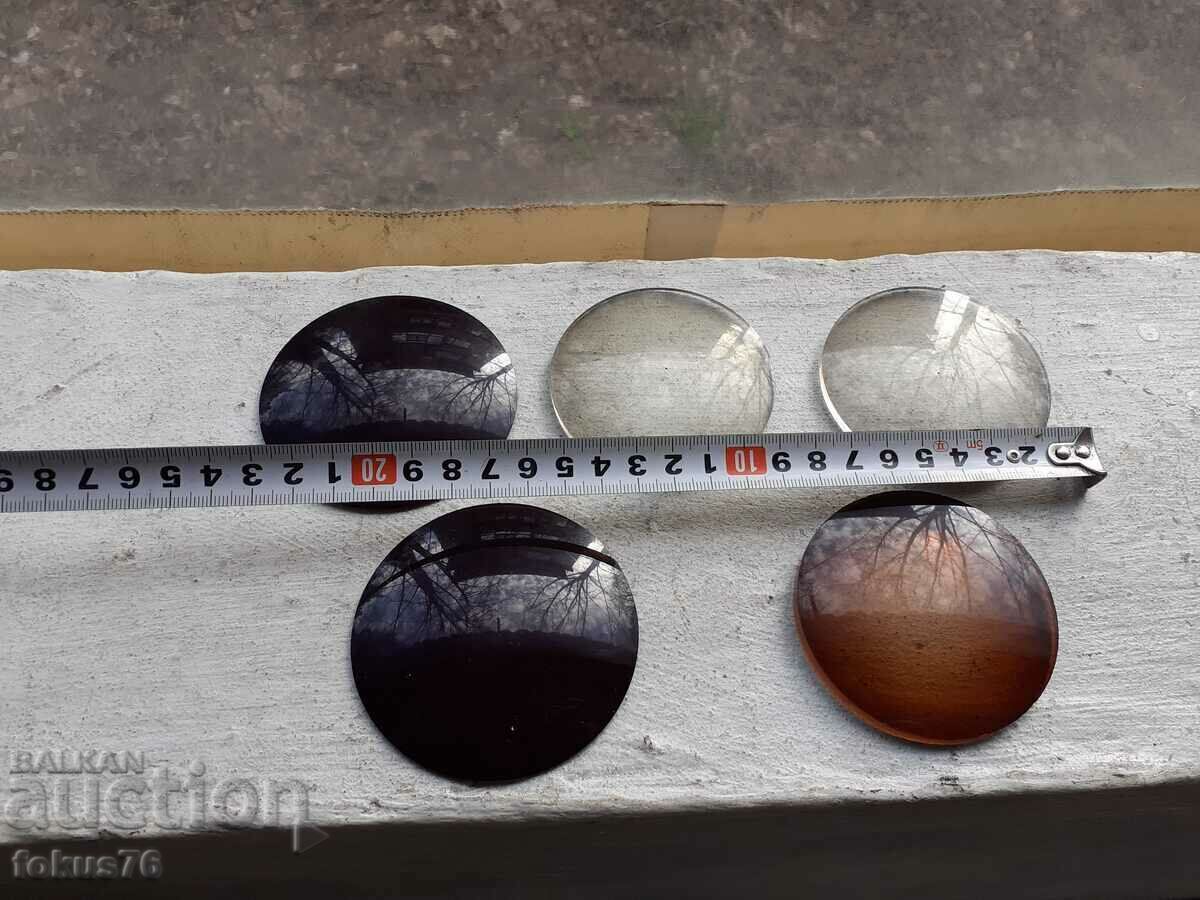 Lot of old assorted photochromic optical lenses 5 pcs. - 6