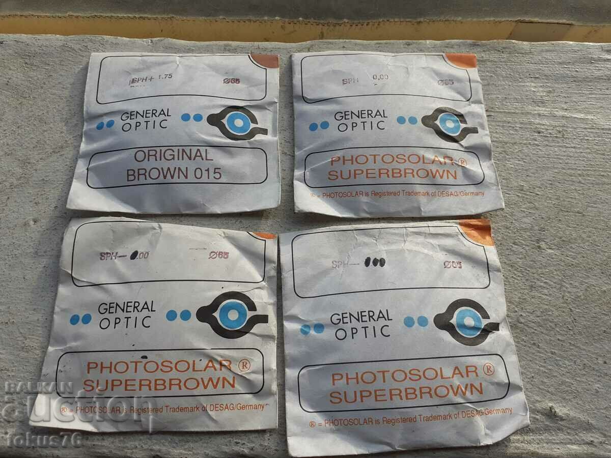 Lot of old branded General Optic photochromic optical lenses