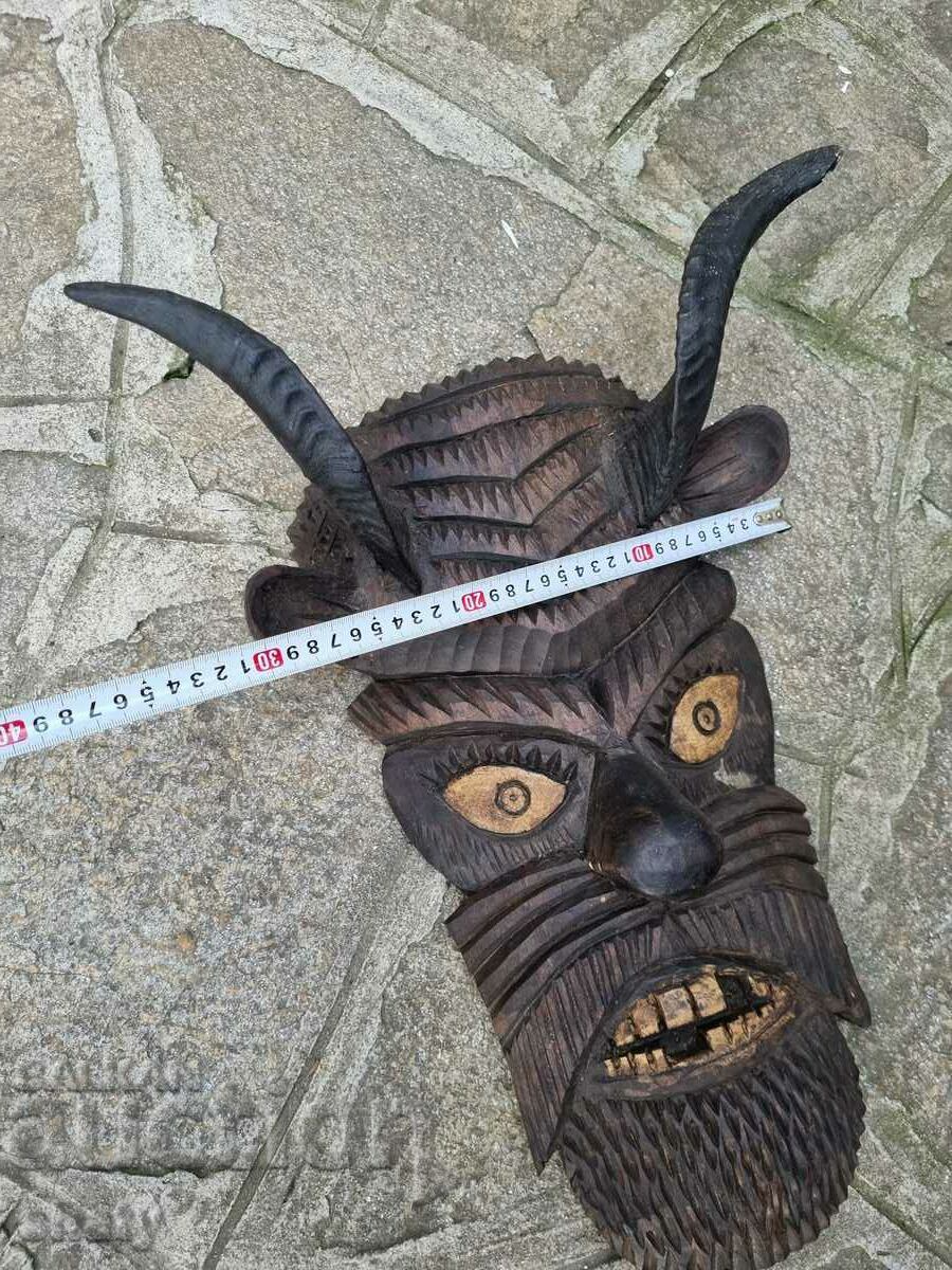 Wood carving. Kukeri mask - 5