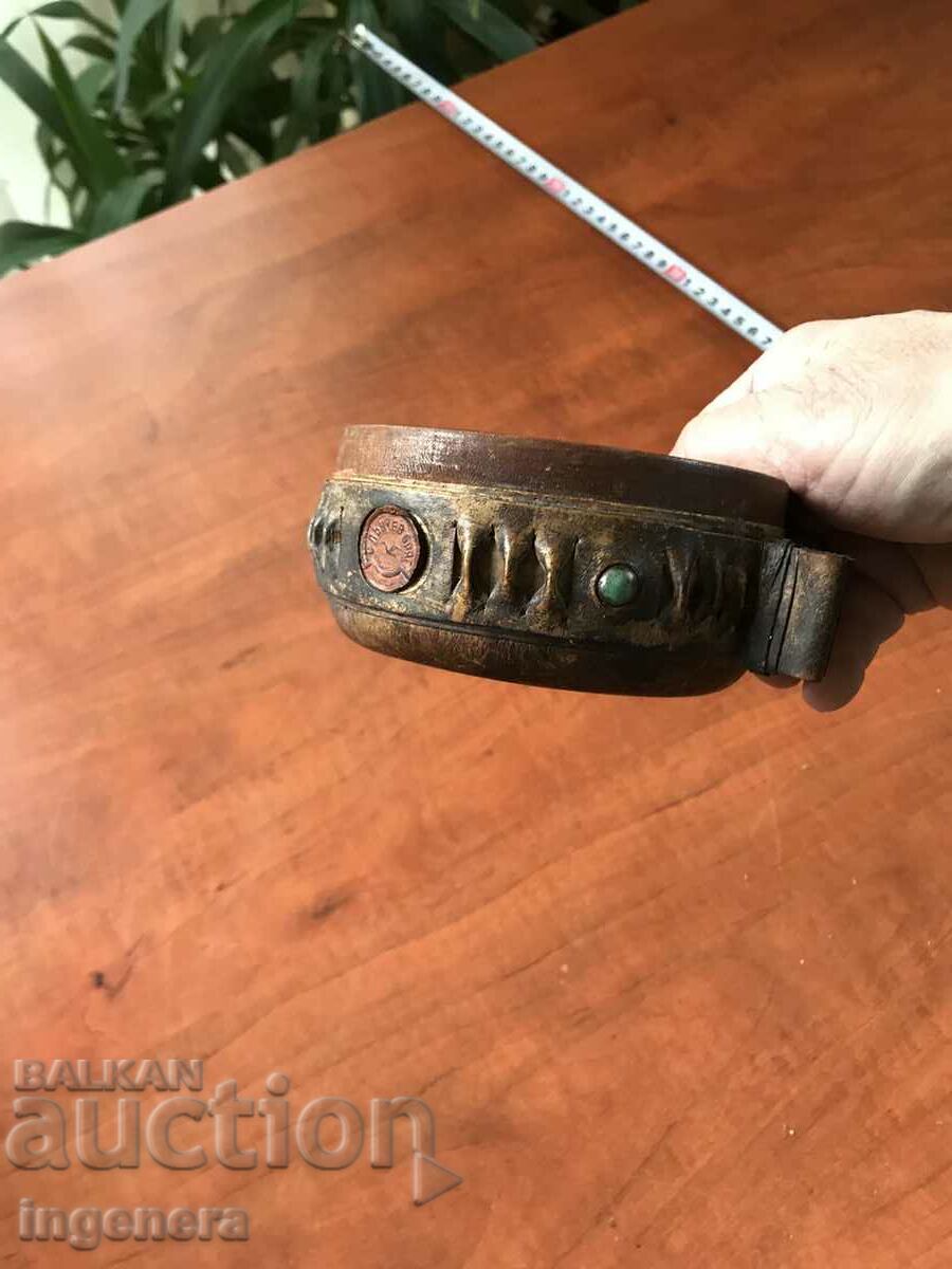 BOWL NUTS CANDY WOOD AND LEATHER - 5