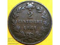2 centesimi 1861 M - Milan Italy