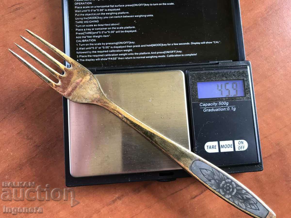 SILVER FORK STAR GOLD PLATED - 6 SILVER FORK STAR GOLD PLATED - 6