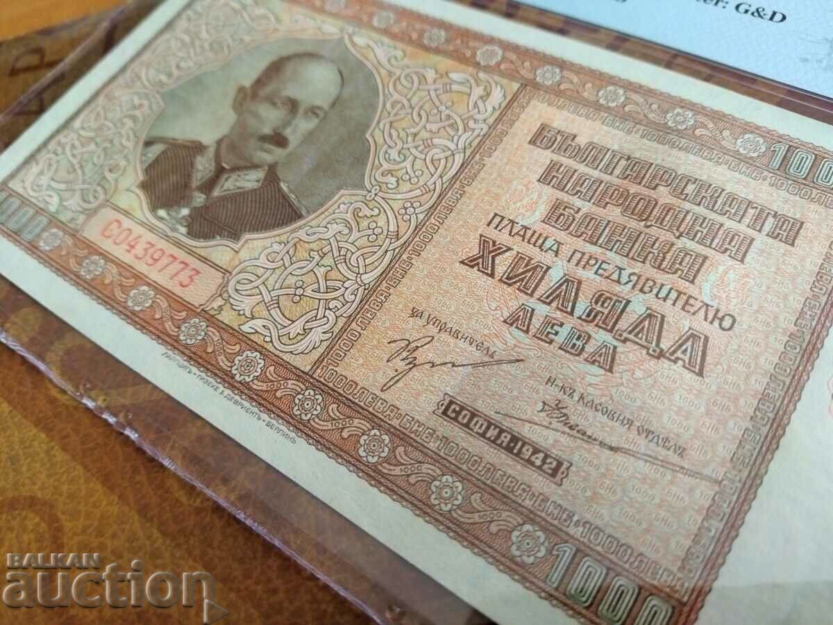 Bulgaria banknote 1000 BGN from 1942. PMG UNC 64 EPQ - 5