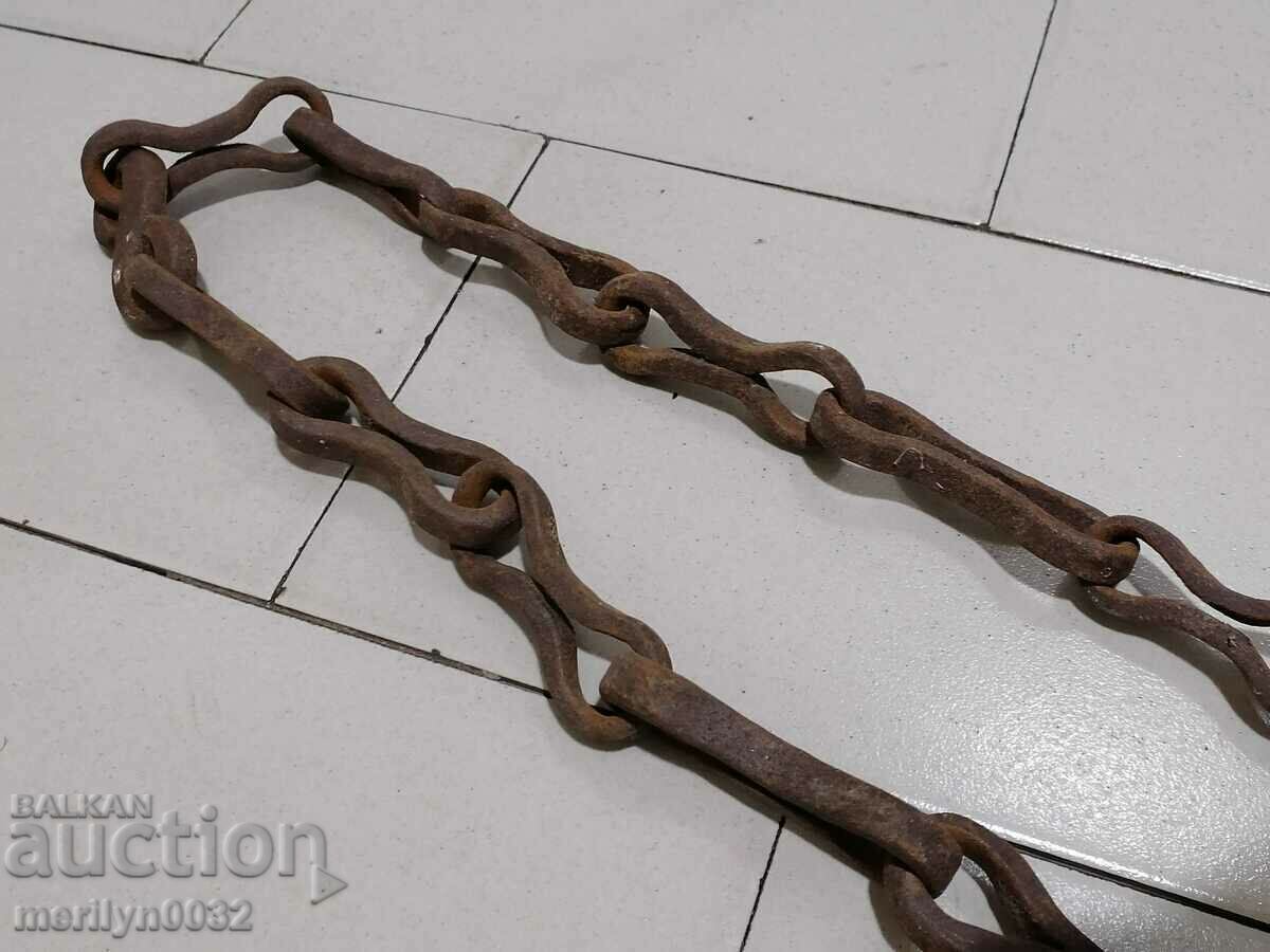 Delivery of Old forged chain with hook 2.50 meters chain link chain Delivery of Old forged chain with hook 2.50 meters chain link chain